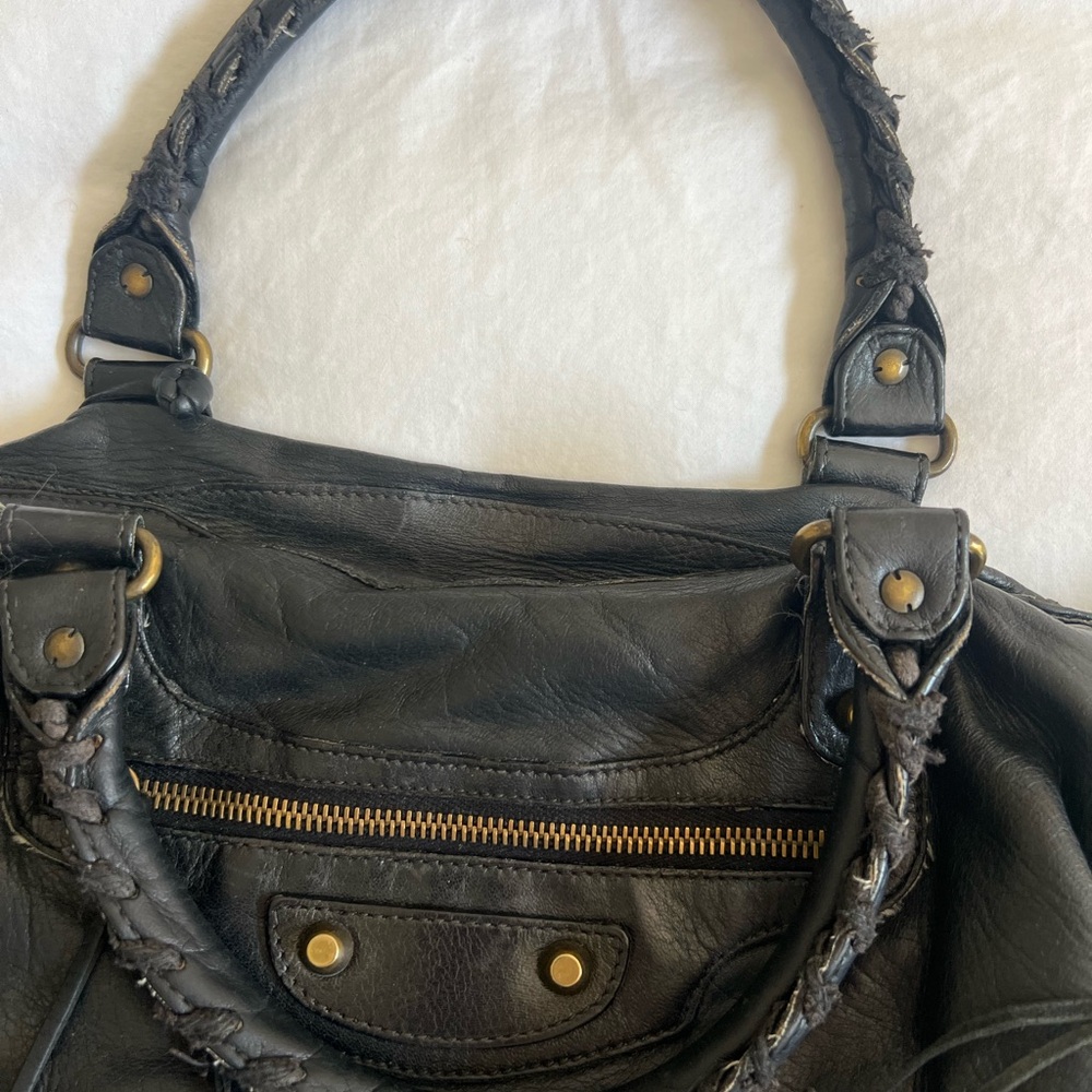 Balenciaga Black Leather Motorcycle city bag with Brass Accent - Picture 3 of 11